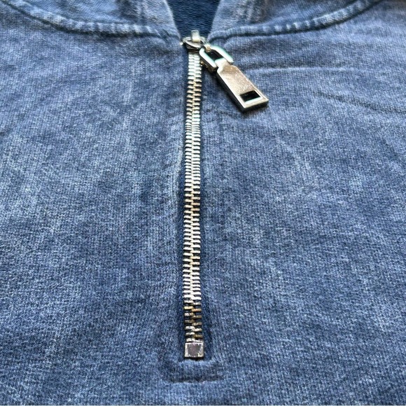 T.La By Anthropologie Quarter Zip Hoodie Women's Size L Washed Blue Pullover - Picture 5 of 8